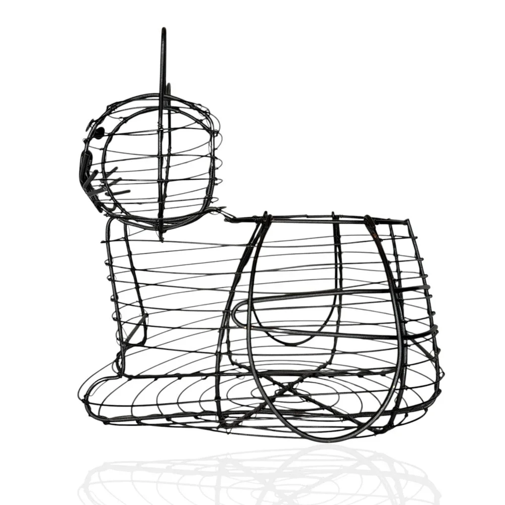 Vintage‎ 90s Cat Shaped Wire Basket | Collecting Eggs Gathering Herbs Farmhouse